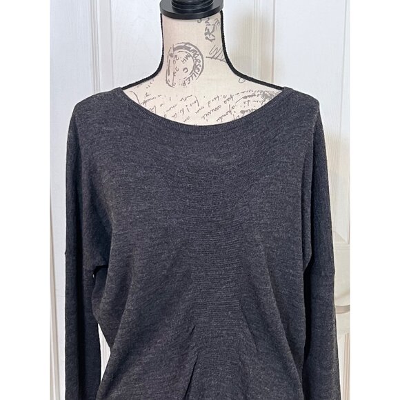 Vince Sweater Tunic Charcoal Grey Scoop Neck Long Sleeve Oversized Women's Small - Picture 2 of 9